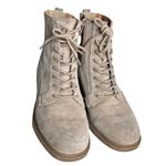 Lucky Brand Suede Lace Boots Ankle Lug Sole Stacked Heel Combat Size 8 38.5 Photo 2