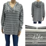 Made for life  Striped V Neck Hooded Pullover Kangaroo Pocket Long Sleeve Tee XL Photo 0