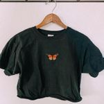 Butterfly Embroidery Top Black Size M Photo 0