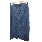 Faded Glory Vintage  Y2K Blue Denim Maxi Skirt Size 12 Back Slit Pockets Photo 2
