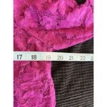 Forever 21  + Fuchsia Lace Long Bell Sleeve Blouse Size‎ 1X Keyhole Crop Ruffle Photo 5