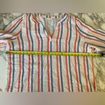 Caslon NWT  STRIPE COTTON GAUZE POPOVER TOP IN PINK BEACH RED NAPA STRIPE Sz 2X Photo 2