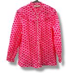 Vineyard Vines Vineyard‎ Vines Pink & White Shell Print Cotton Button-Up Long Sleeve Shirt Sz S Photo 2