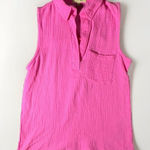 Love Note One Note Sleeveles‎ Collared V-Neck  Cotton Pullover Shirt Size Small Photo 0