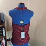 Grace Karin  Large Red Sequin Halter Top Scoop Neck Tank Photo 2