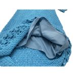 St. John  Blue Crochet Knit Long Sleeve Dress XS $1195 Photo 13