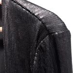Cache Vintage  Sequin Jacket Cardigan Cropped Matte Black Open Front Womens Photo 10