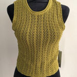 One Grey Day Women's Sleeveless Knit Olive Green Tank Top Size Small NWT Photo 0