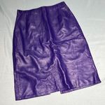 Vintage Firenze Santa Barbara genuine leather skirt Size 6 C26 Purple Photo 0