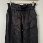 Ganni NWT  2 Washed Satin Cargo Pants in Black Photo 3