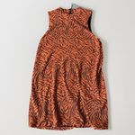 Anthropologie Brigitte Jacquard Orange Tiger Print Shift Mock Neck Dress XL Photo 8