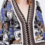 Free People  Catch‎ Me If You Can Top Black Leopard Print Size Small Photo 0