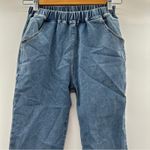 SheIn Medium Wash High Rise Flare Leg Raw Hem Pull On Jeans Size XS Photo 1