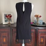 White House | Black Market Black Woven Overlay Dress size XS Photo 3