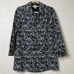 Chico's  Black/White Linen Tribal Flower Jacket Blazer Women's 0 Photo 0