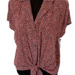 Treasure & Bond NWT ‎  Rayon Button Down Floral Blouse. Short sleeve. Size Small Photo 1