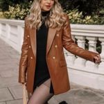 ZARA  VEGAN LEATHER BLAZER JACKET SZ XS Photo 1