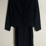 Women’s Albert‎ Nipom Pure Wool Dress & Jacket Set Black Jewel Button Size Small Photo 0
