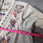 Paparazzi  embroidered floral linen blend kimono sz M Photo 3