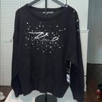 Karl Lagerfeld  Black Sweater with Logo and Button Details Size XL Photo 0