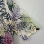 J. Jill purple green floral linen blend open knit breathable top size small Photo 7
