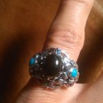 Artisan Crafted Elite Shungite Sleeping Beauty Turquoise Sterling Silver Ring Photo 11