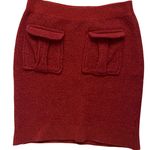 Anthropologie Moth Wool Blend Knit Mini Skirt Red S/P Photo 1