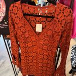 Rust Orange Crochet Dress Free People. NWT Size 6 Photo 0