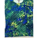 Kenar  Blue Green Silk Blend Daphne Knit Top Size M Multicolor Print Short Sleeve Photo 3