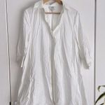 COS  White Short Sleeve A Line Cotton Knee Length Dress Pockets US 4 / Medium Photo 1