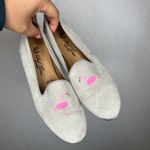 Del Toro Women's Size 7 Gray Suede Flamingo Embroidered Loafers Flats Shoes Photo 1