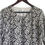 Club Monaco  Silk Dress 4 Black White Whimsical Floral Fairy‎ Boho Cottagecore Photo 10