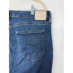 Paige Claudine Bootcut Jeans Size 32 Dark Wash Raw Hem Stretch Denim Photo 5