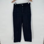 Everlane Women's Black Cotton Blend Cropped Straight Leg Pants Size 2R Photo 1