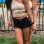 Boutique Beige One Shoulder Tie Side Crop Top Photo 1