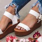 Soda White Platform Wedge Photo 0