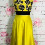 Lela rose yellow wool silk blend sleeveless beaded top party dress Size 2 Photo 1