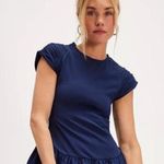 Free People  Afternoon Elegance Blue Midi Dress Corset XS Photo 1