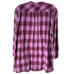 Sundance Pink Plaid Tunic SZ M Pintucks Long Sleeve Button Up Cotton Gauze Photo 1