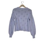 Madewell  Womens XS Floral Pointelle Pullover Sweater in Lavender Photo 3
