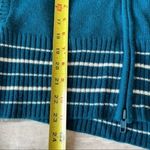 Urban Outfitters Large Blue Zip Up Cardigan Sweater Preppy Y2K Teal Stripe Photo 3