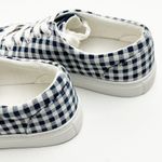 J. CREW Factory Gingham Plaid Lace Up Canvas Shoes, Size 7 Blue Photo 7