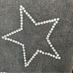 Simple Society  Sz 33 Black Distressed Jeans Silver Stars Embellishments Raw Hems Photo 3