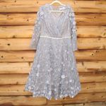 Mac Duggal 67387 Gray Floral Embellished Lace A-Line Cocktail Dress Photo 6