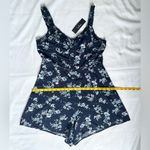 Lulus NWT  With Sweetness Floral Print Ruffled Romper - Navy Blue - M Photo 10
