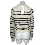 autumn cashmere New Striped Crew Neck Sweater Size S Cream Navy Blue Long Sleeve Photo 2