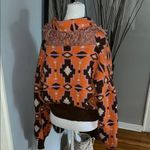 Cider  Orange and Brown Patterned Cardigan Photo 5