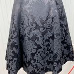 Gunne Sax  Vintage 80s Gothic Dress Black Jacquard White Lace Off Shoulder 7/8 Photo 5