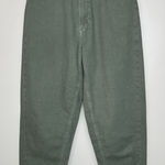 ZARA  Balloon Jeans 4 Women Green High Waist Ankle Crop 100% Cotton Casual Trendy Photo 0