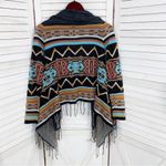 Billabong Dream Chaser Aztec Southwestern Boho Fringe Hem Cardigan Sweater Small Photo 10